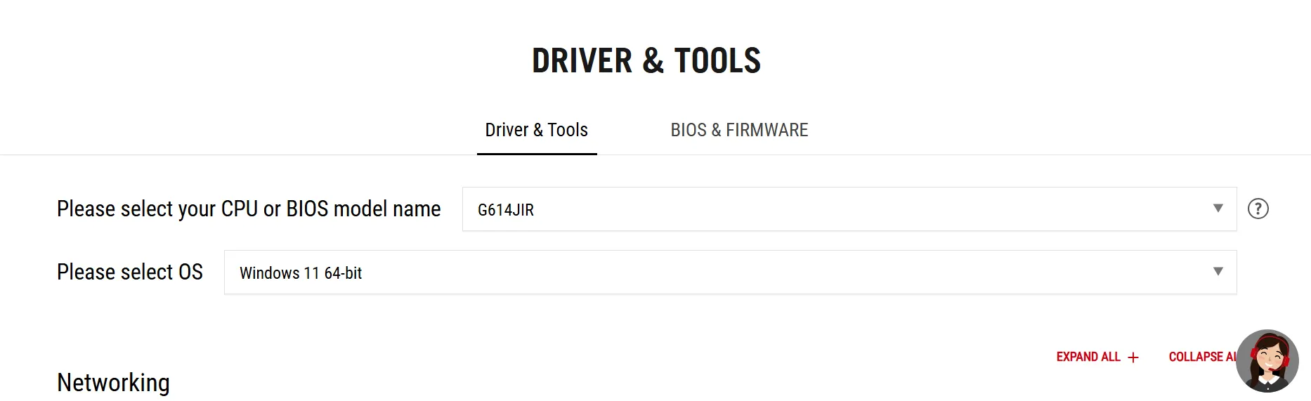Select operating system