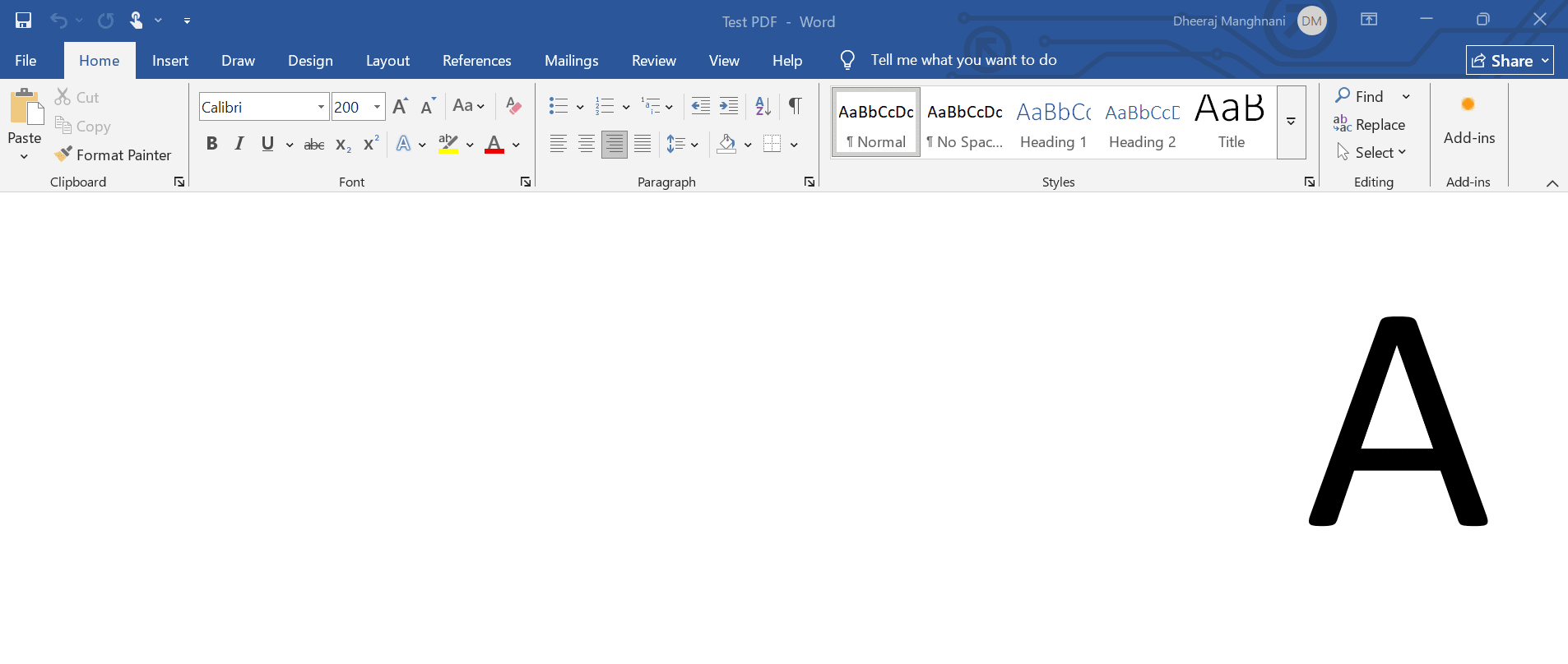 Word Document Completely Selected