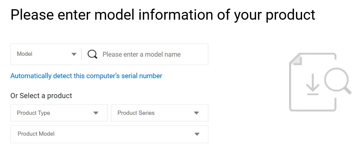 enter product model name
