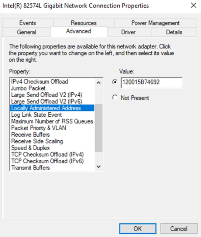 network connection properties