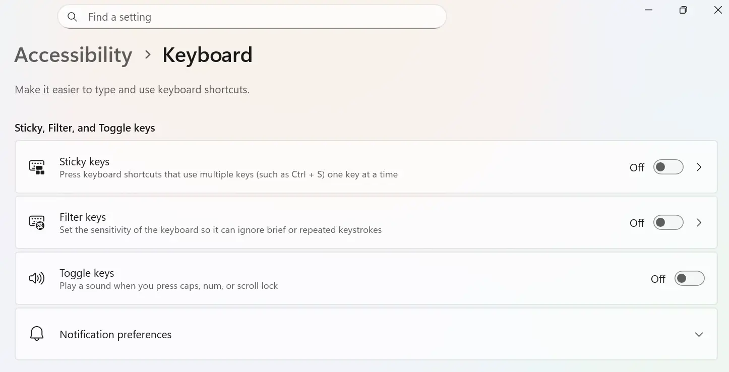 Accessibility- Keyboard