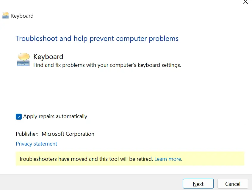Apply Repairs Automatically option