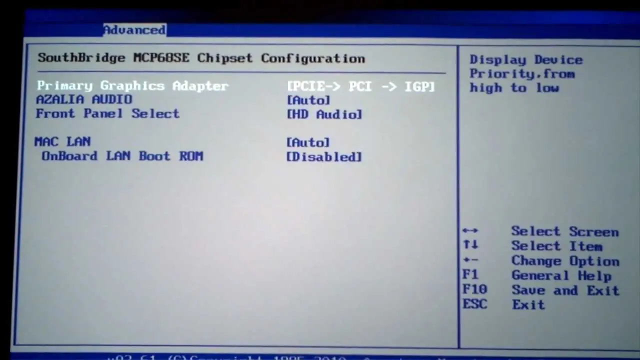 Primary Graphics Adapter