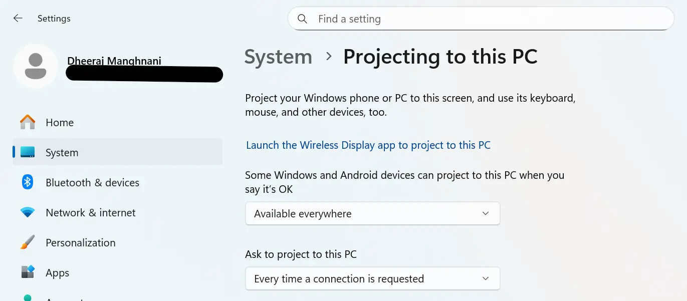 Some Windows and Android devices can project