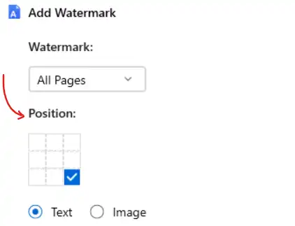 Watermark left position