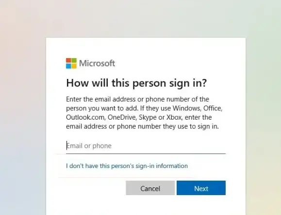 create local account
