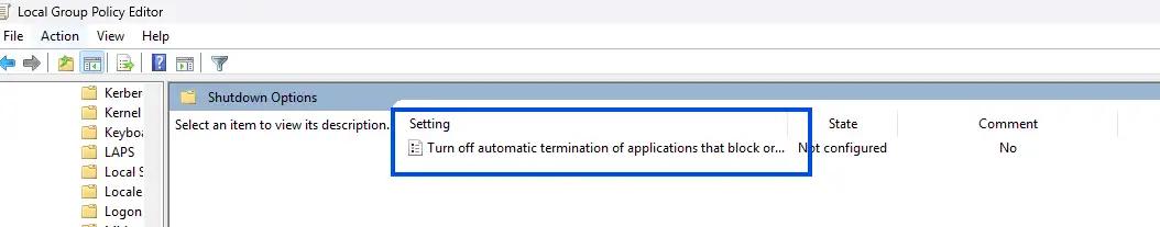 Turn off automatic termination