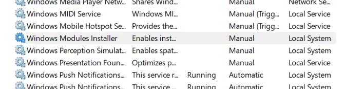 Windows Modules Installer