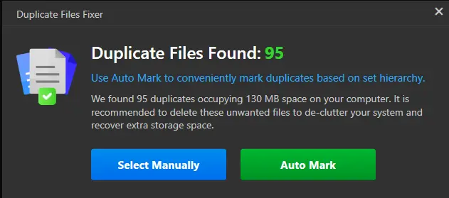 duplicate files found