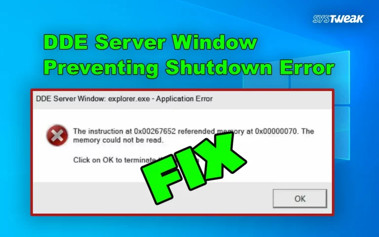Fix The DDE Server Window Preventing Shutdown Error