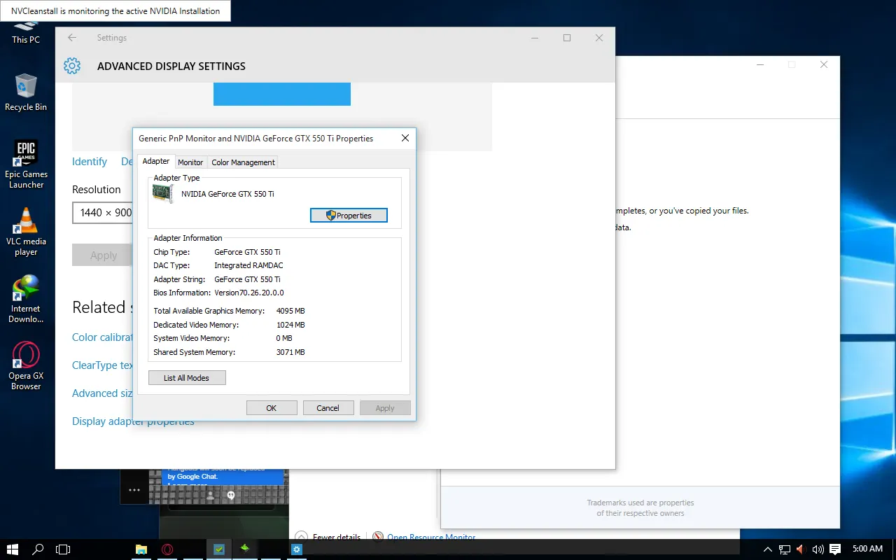 Advanced Display Settings