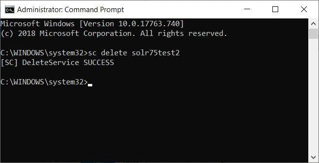 DeleteService SUCCESS