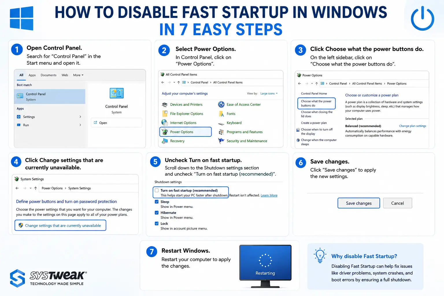 Disable Fast Startup Chart