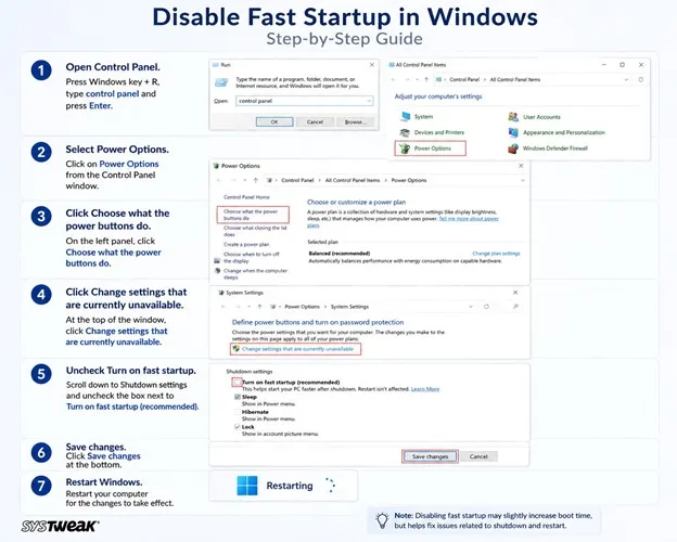 Disable Fast Startup