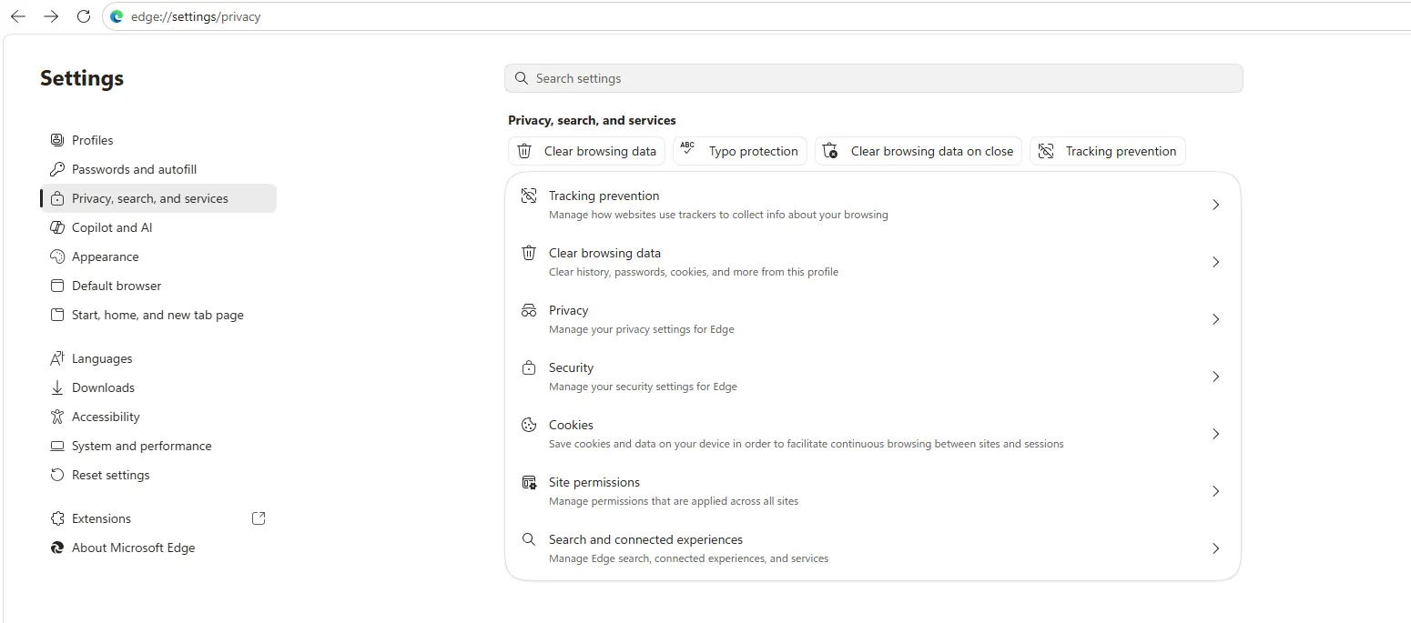Edge Privacy, search and services