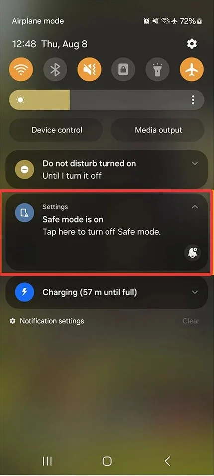 Safe Mode is ON