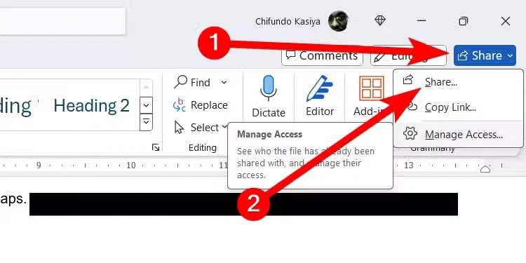 Share panel