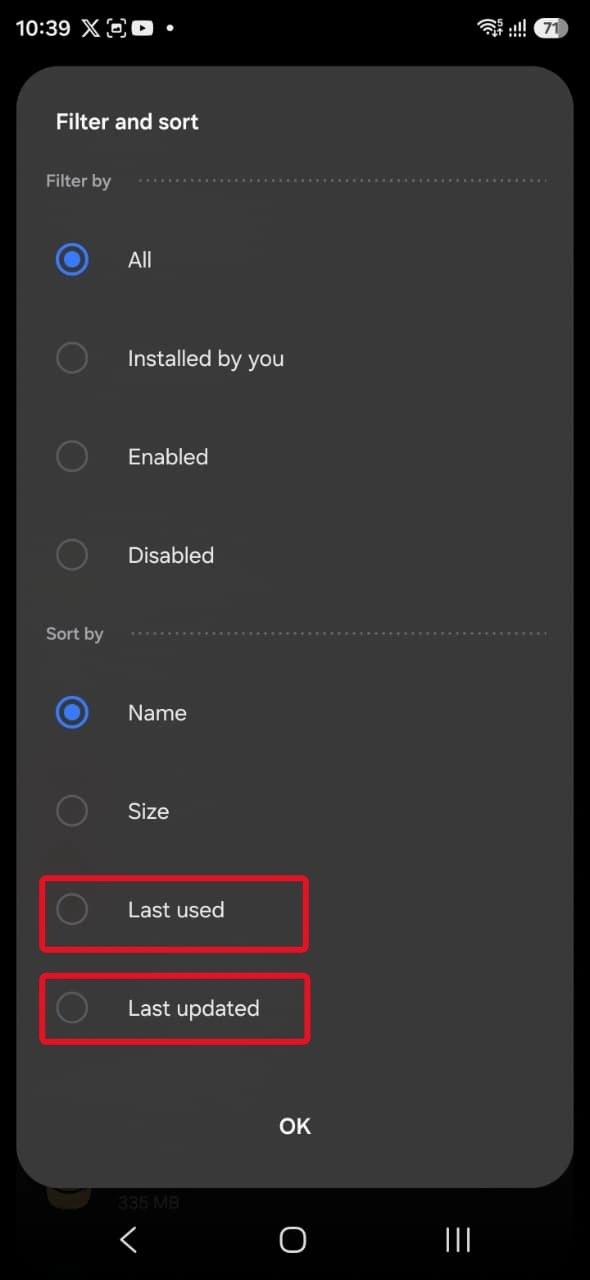 Sort By Option