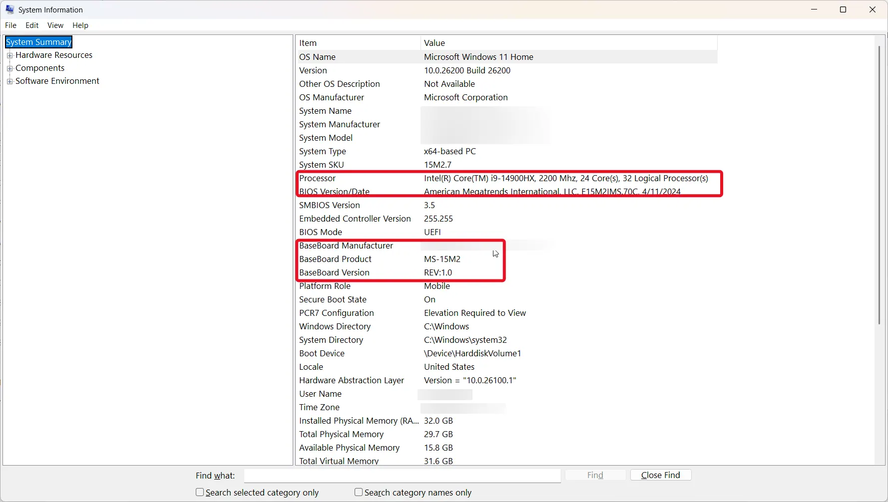 System Summary