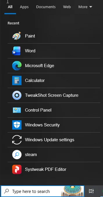 Windows search
