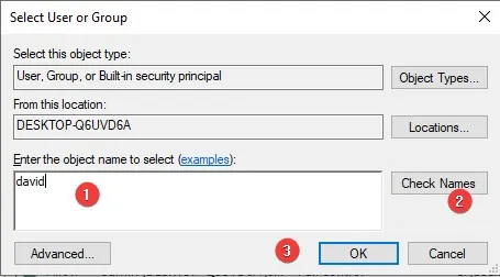 click Check Names