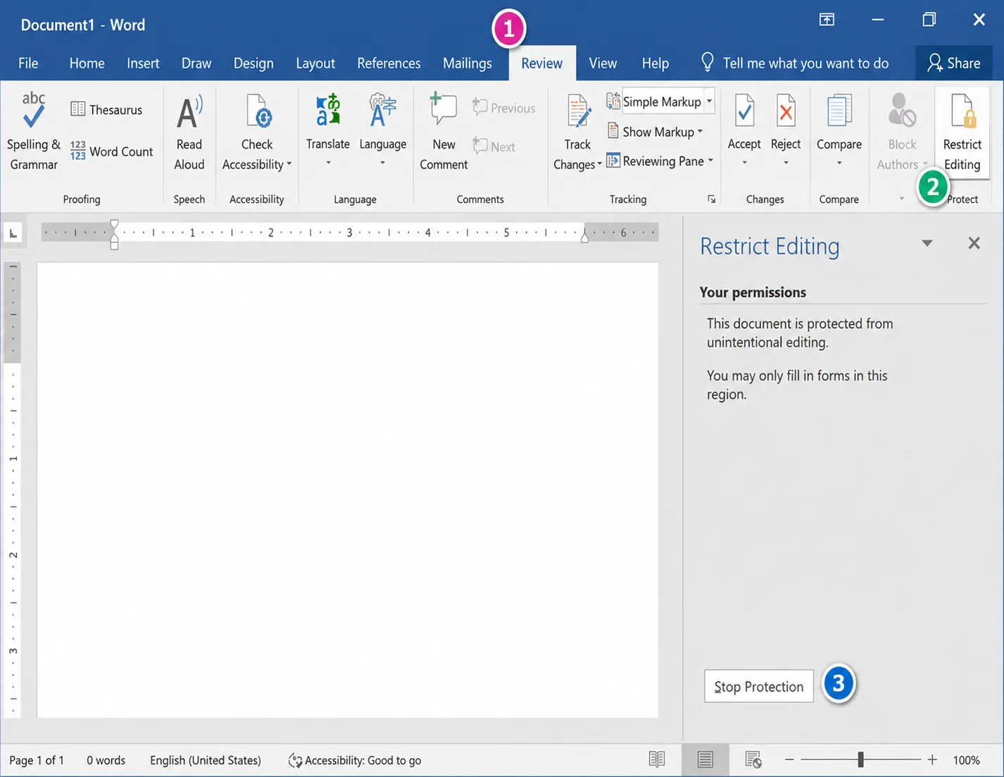document review tab