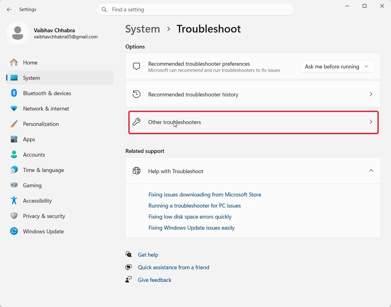 other troubleshooting options