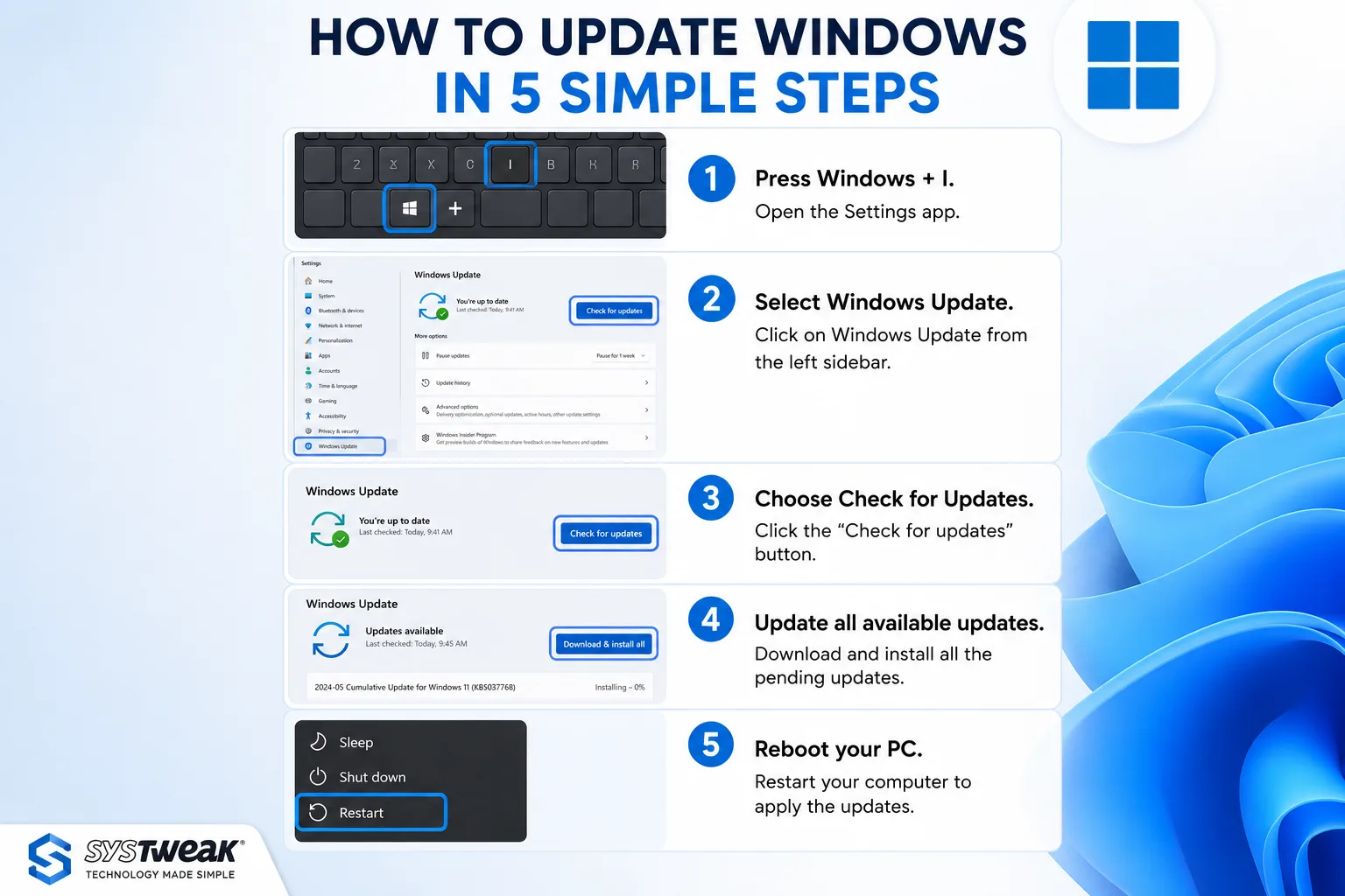 update windows steps chart