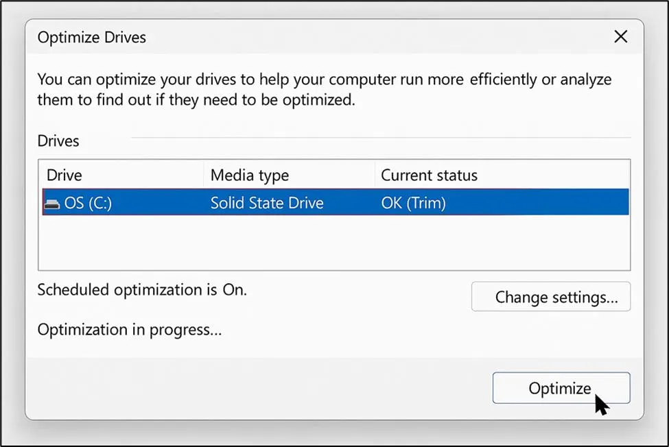 Optimize drives