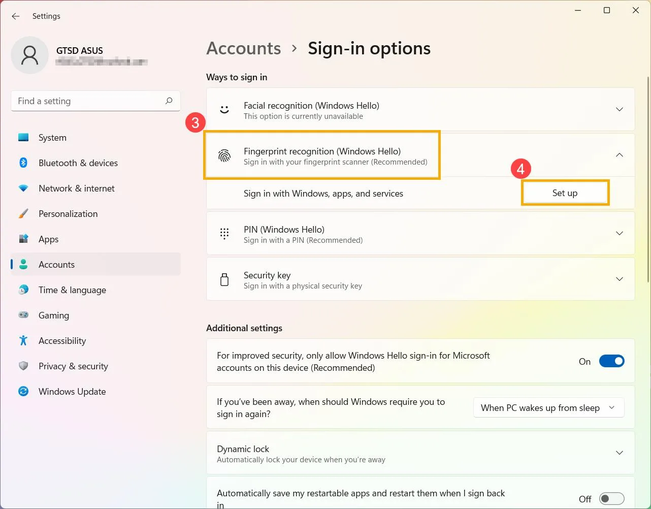 Sign-in options