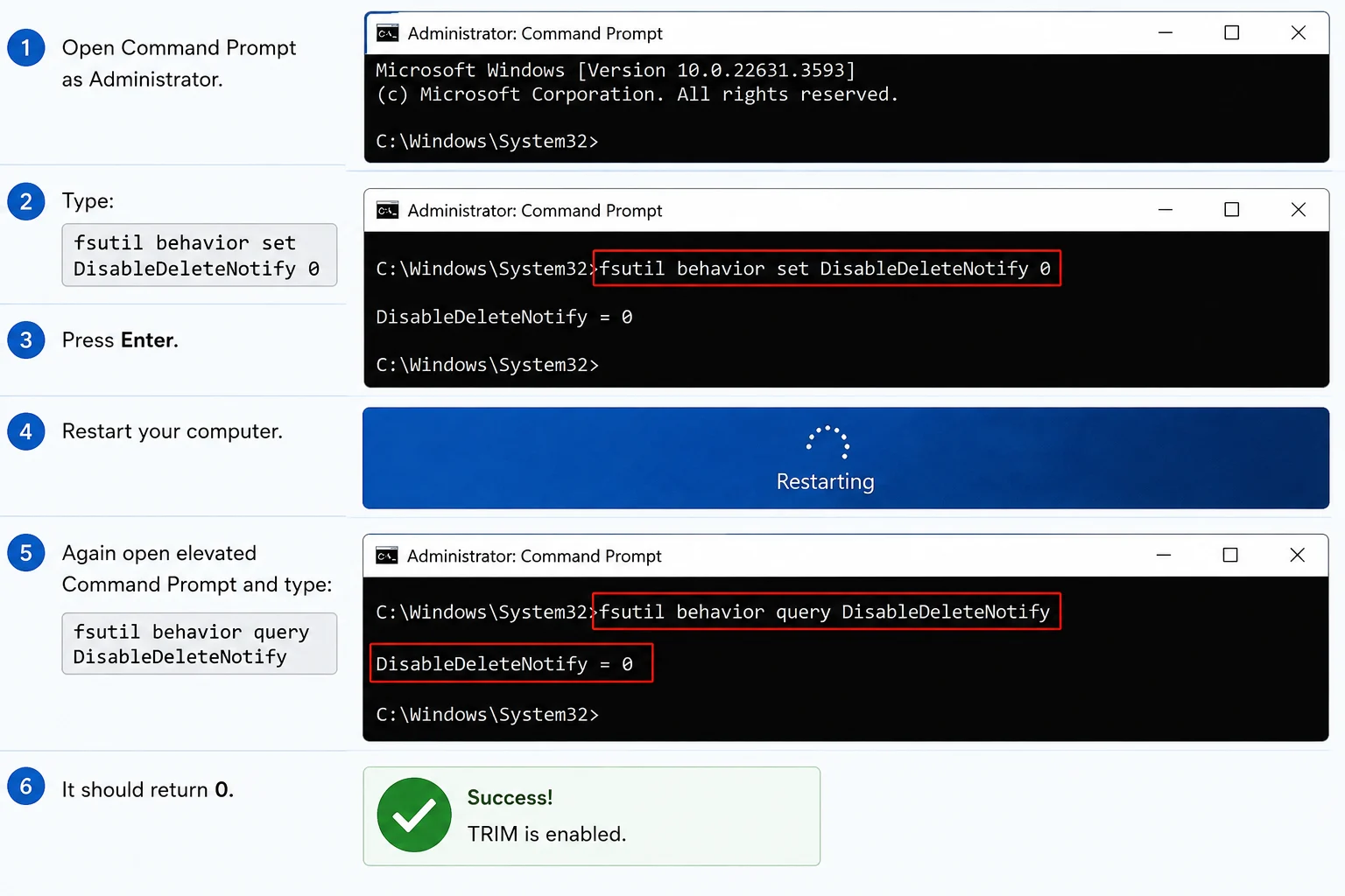 Steps to Enable TRIM