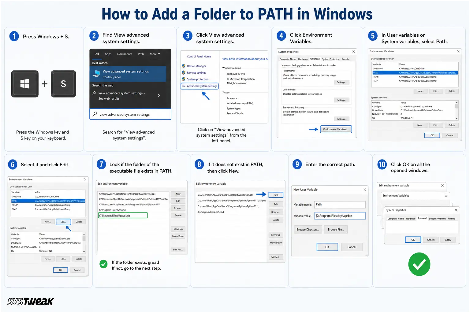 Steps to add folder to path windows