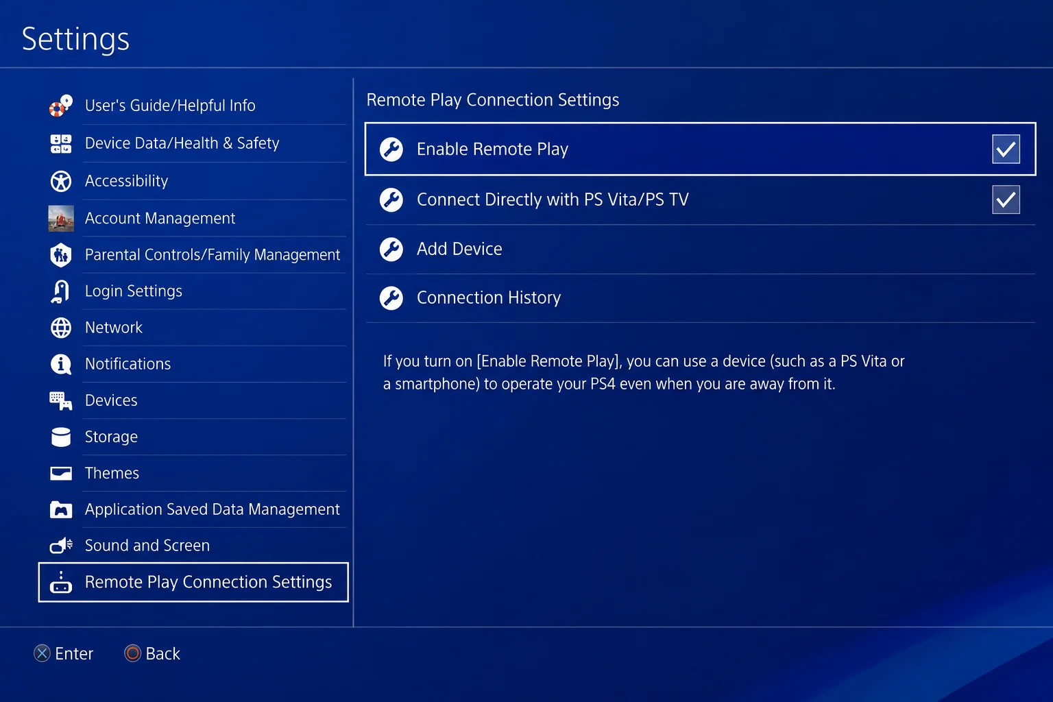 check enable remote play