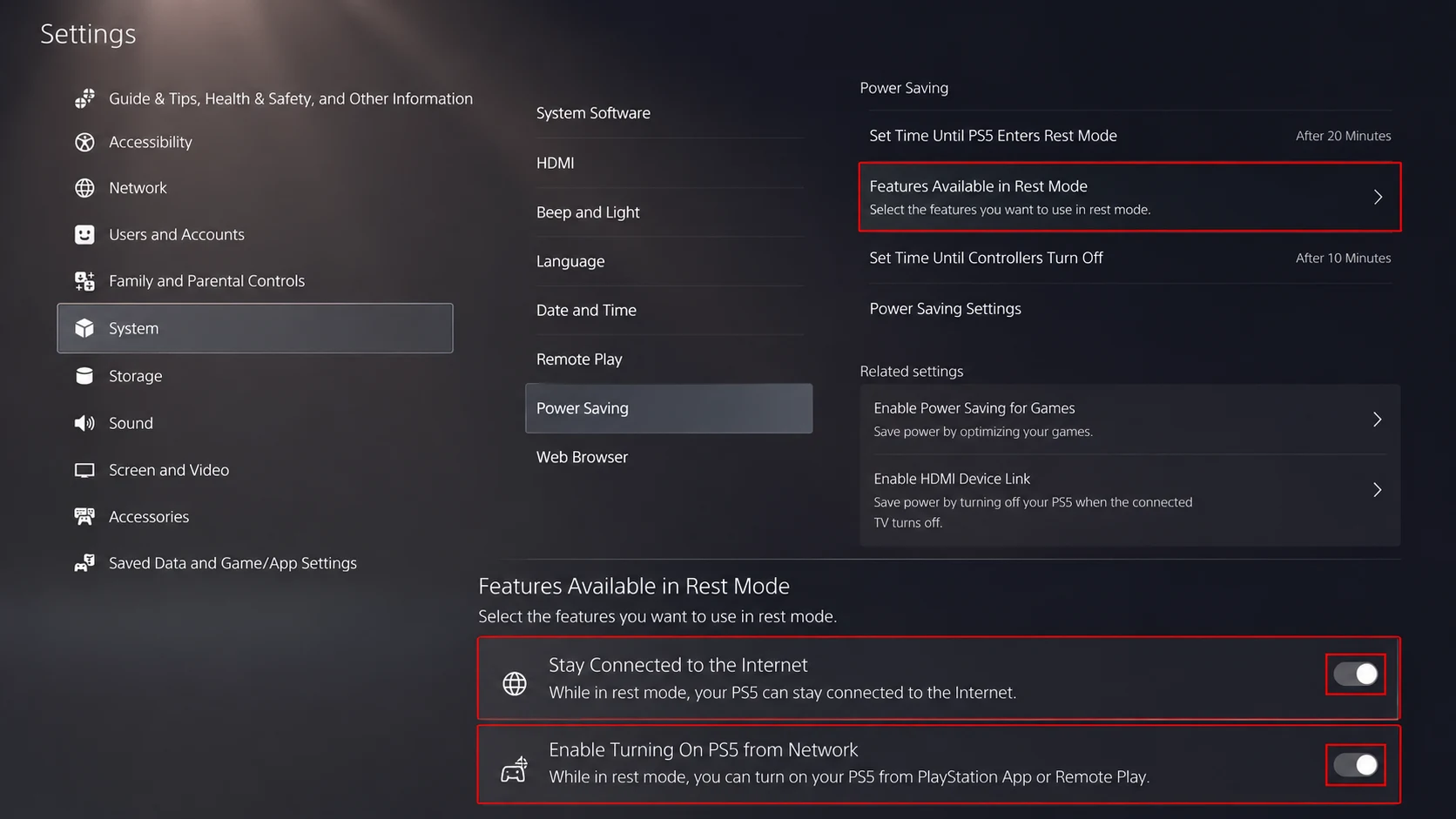 features available in rest mode