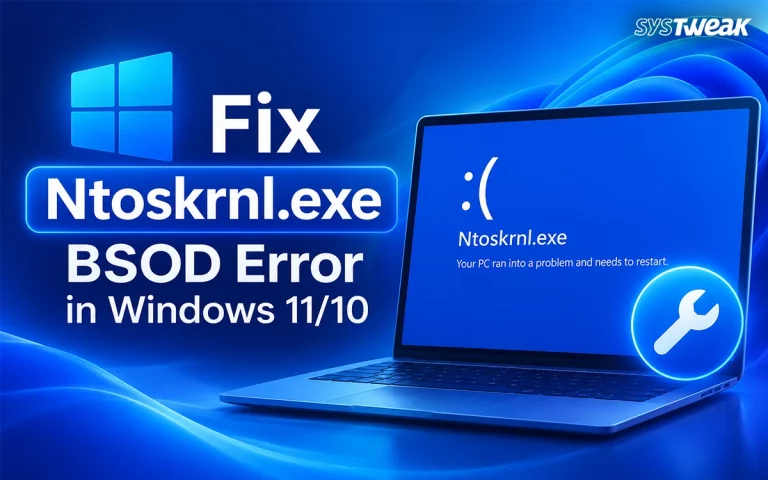 fix ntoskrnl bsod error