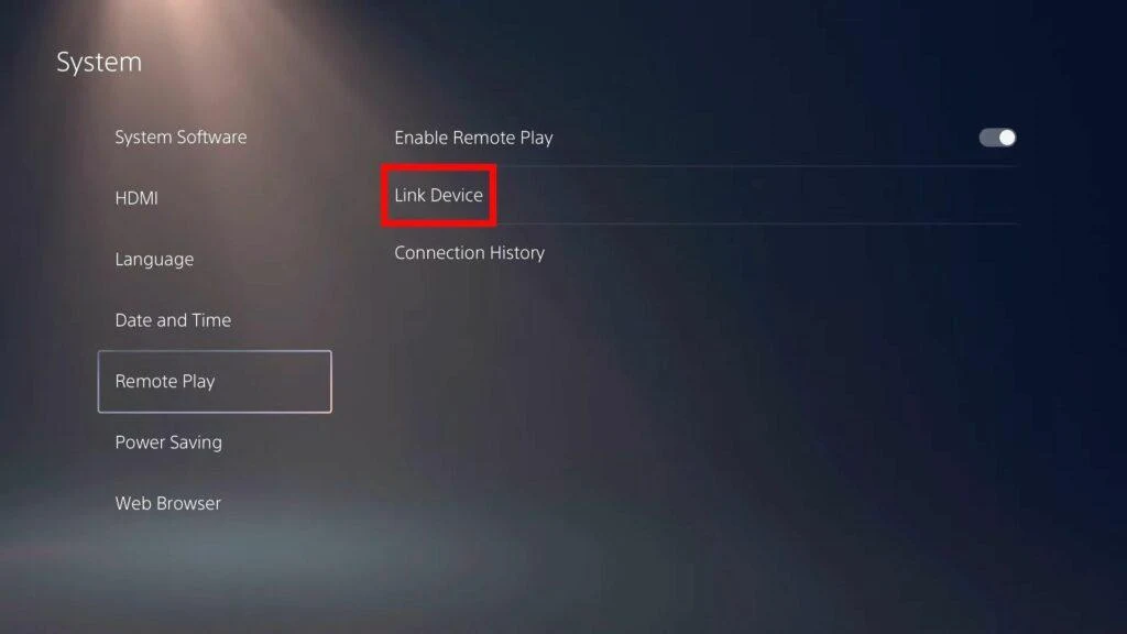 link device option