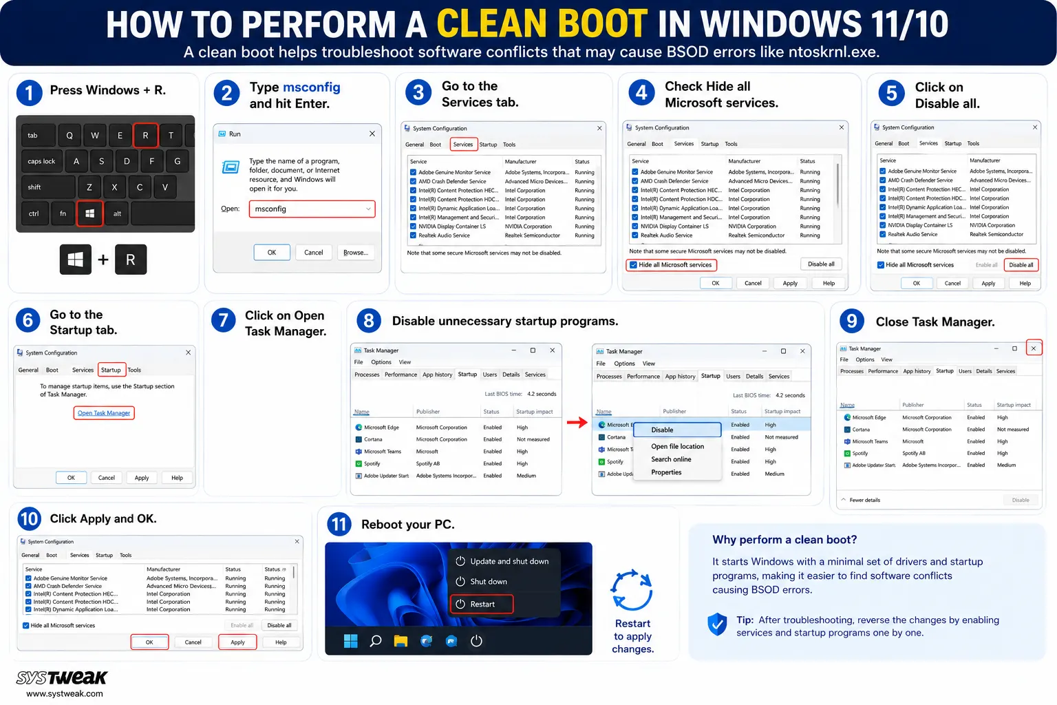 perform clean boot steps