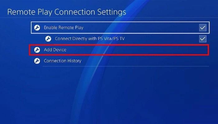 remote play connection settings