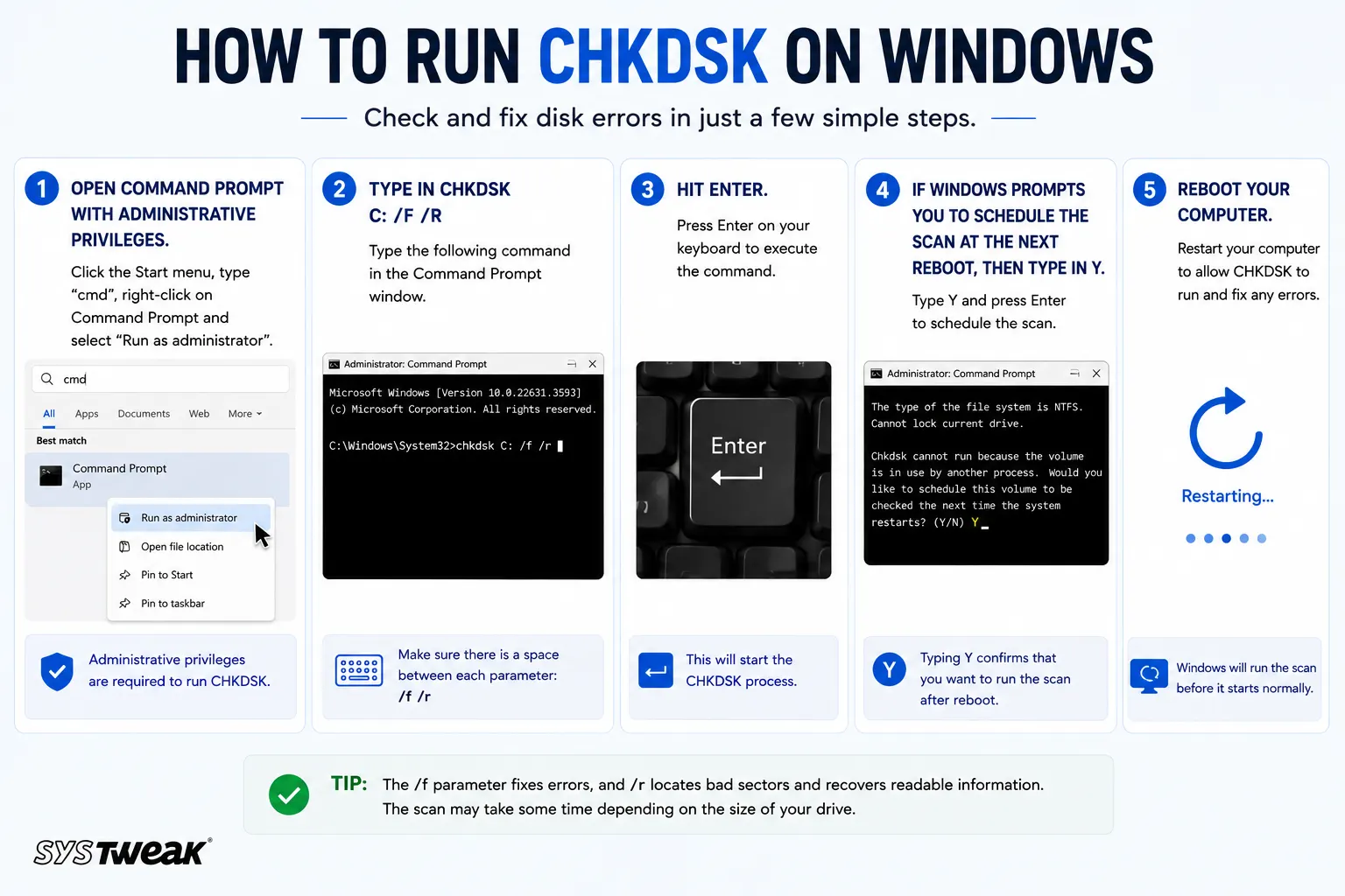 run chkdsk steps