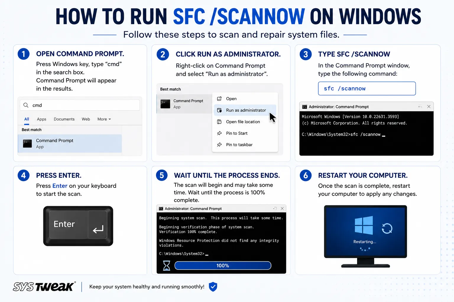 run system file checker steps