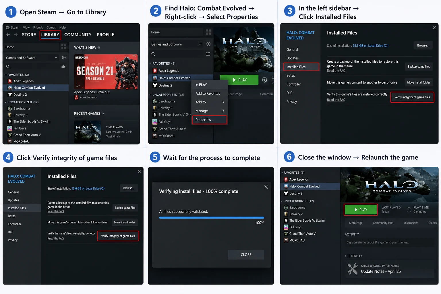 steps to verify game files on steam