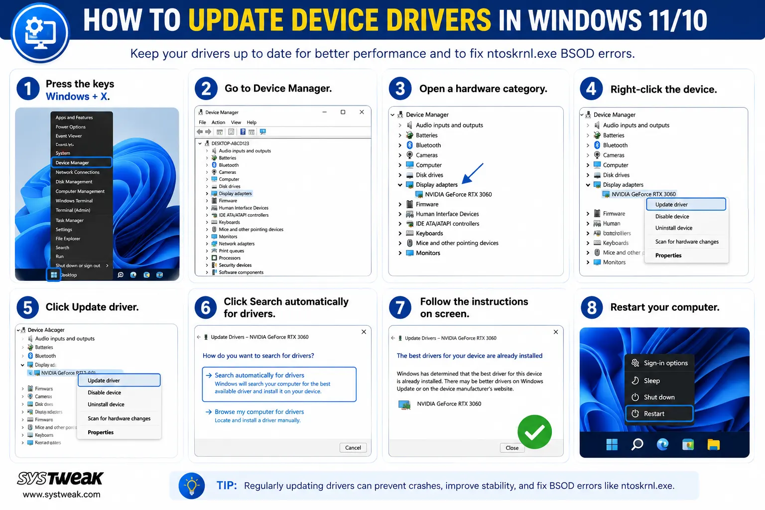 update device driver chart using device manager