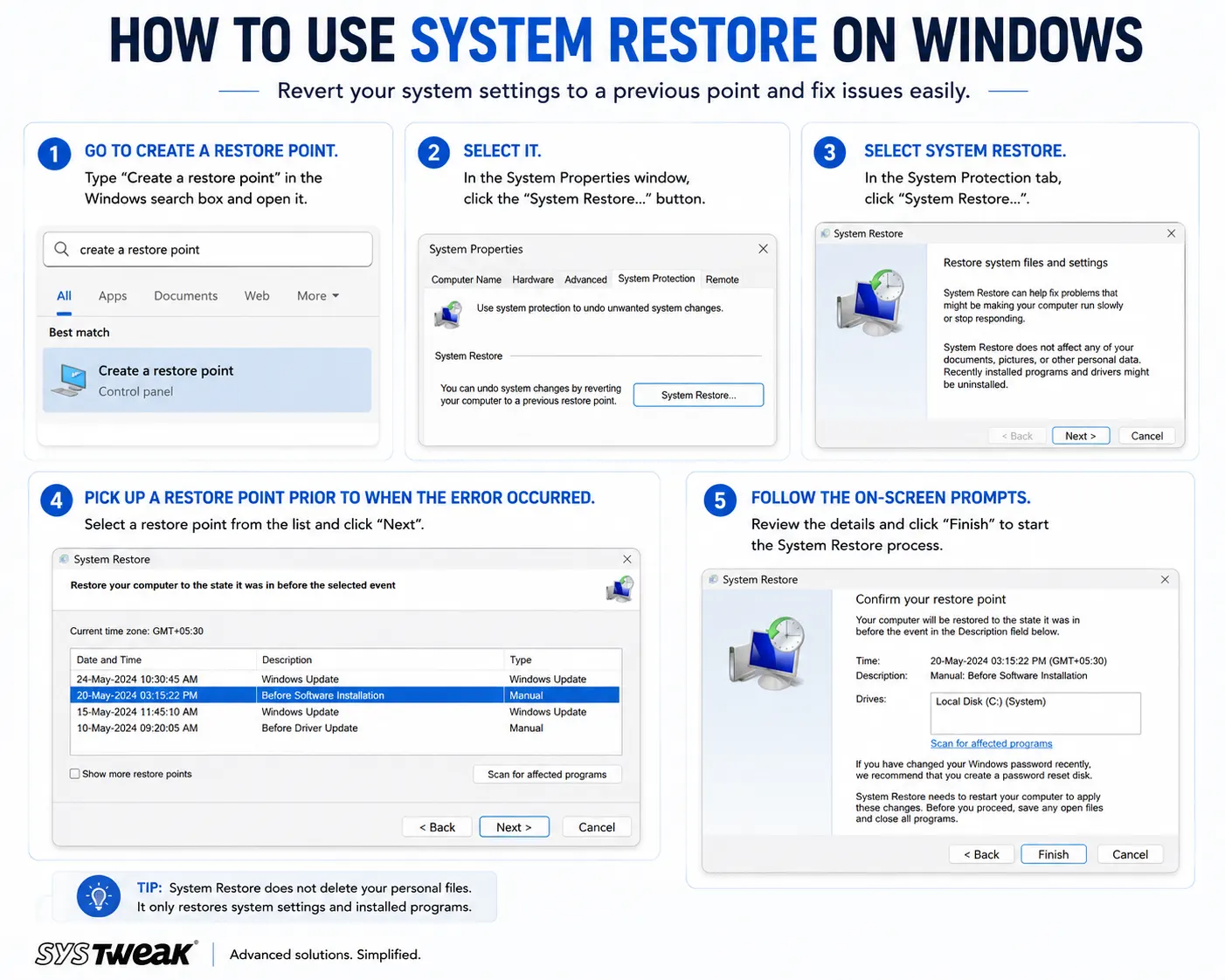 use system restore steps
