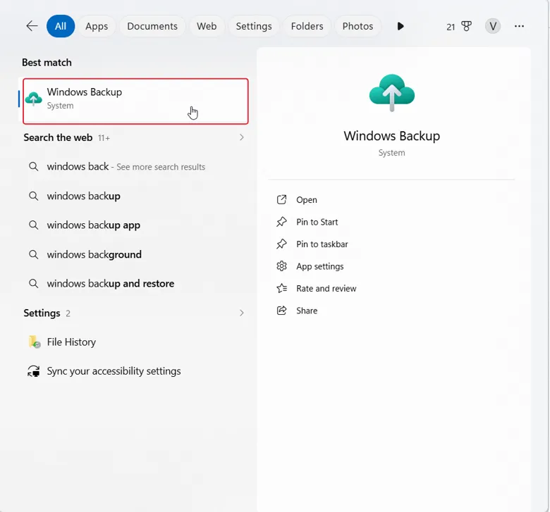 windows backup