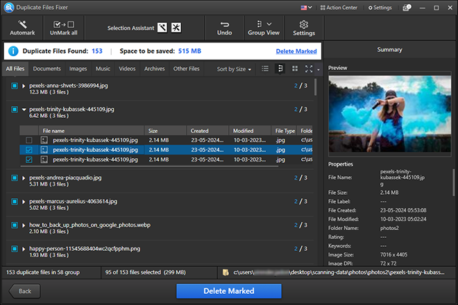 Delete duplicate files in single click!