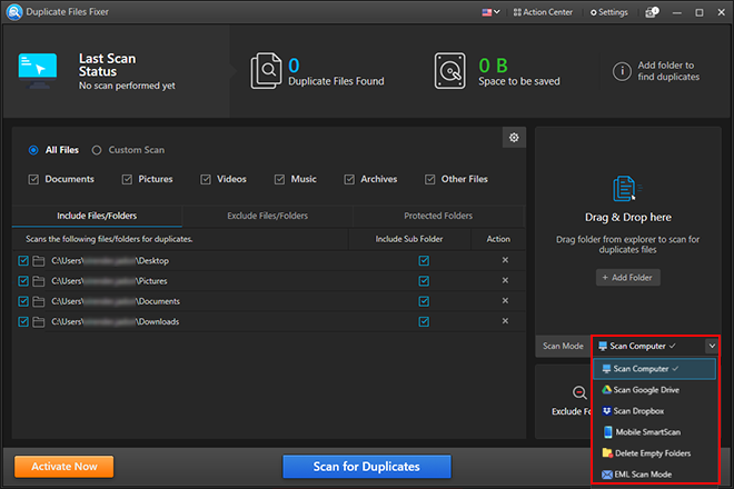 Run the tool and scan your PC for Duplicate files.