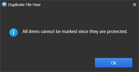 Protected folder cannot be selected