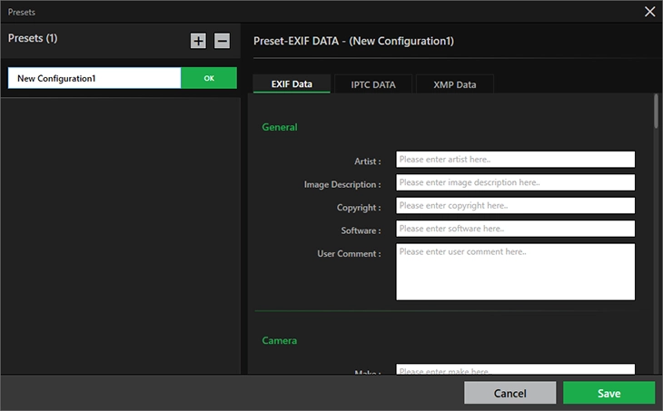 Presets Metadata