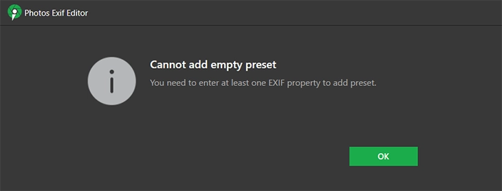 Presets without new details