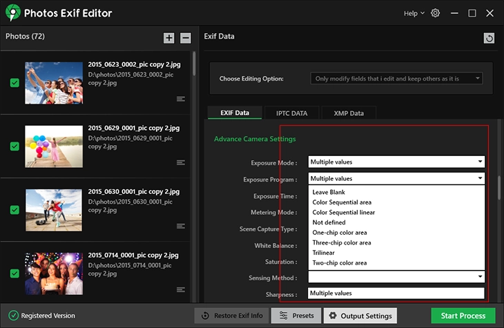 Customizable Output Settings